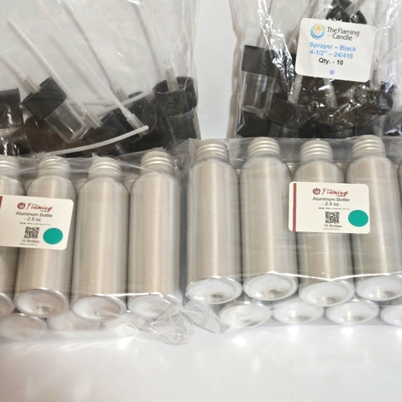*20 Count Aluminum Bottles with Fine Mist Sprayers 2.5 oz NEW! - Picture 2 of 3
